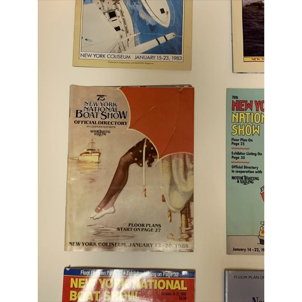 Lot Of 6 New York National Boat Show Directory Magazine Books 1980s, 90, 00 VTG!